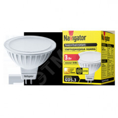 Лампа светодиодная LED 3вт 230в GU5.3 тепло-белая