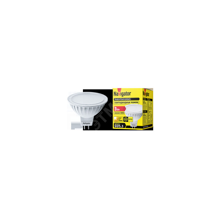 Лампа светодиодная LED 3вт 230в GU5.3 тепло-белая Лампа светодиодная LED 3вт 230в GU5.3 тепло-белая