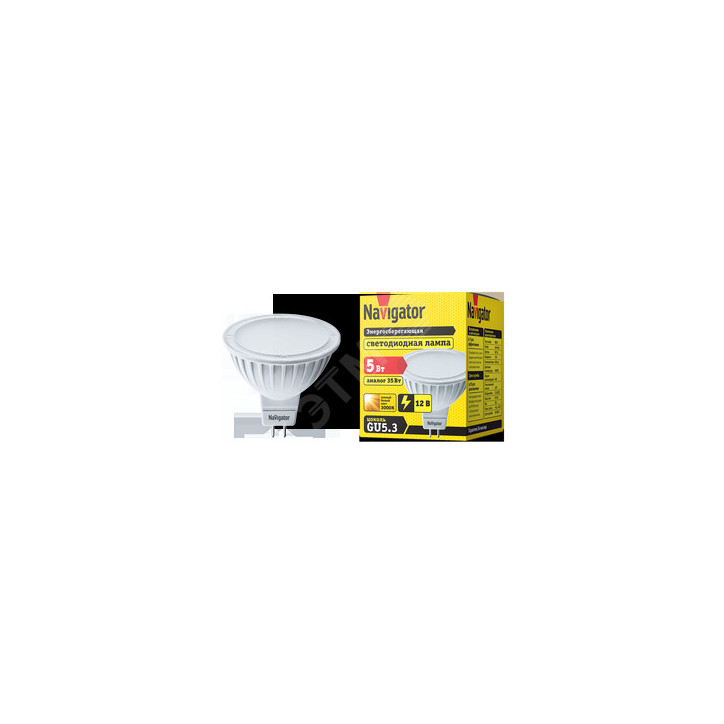 Лампа светодиодная LED 5вт 12в GU5.3 тепло-белая Лампа светодиодная LED 5вт 12в GU5.3 тепло-белая