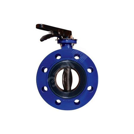 Затвор дисковый поворотный фланцевый DN 125 PN 16 тип 021F диск чугун, с рукояткой