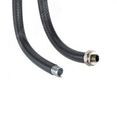 Металлорукав DN 20мм в гладкой PU оболочке, Dвн 20,5 мм, Dнар27,0мм,50м, цвет черный