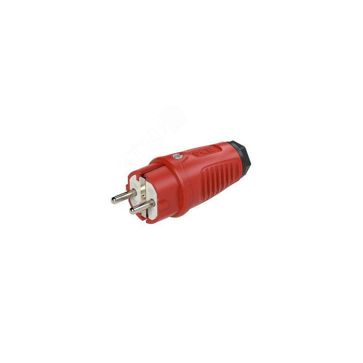 Вилка каб 16A/250V/2P+E/IP54 корпус красный, маркер черный