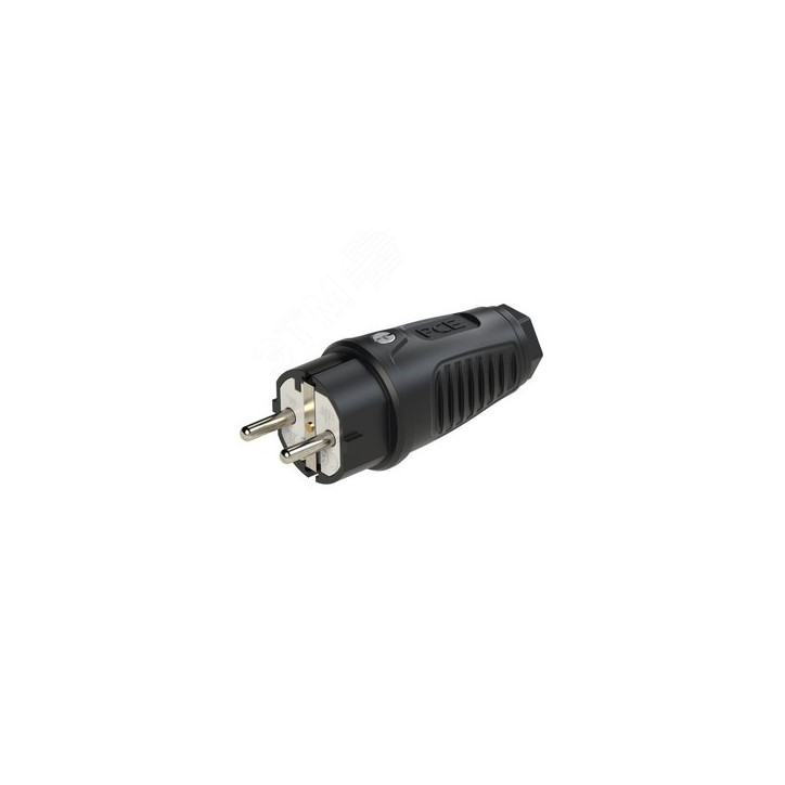 Вилка каб 16A/250V/2P+E/IP54 корпус черный, маркер черный