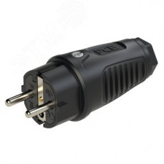 Вилка каб 16А/250V/2P+E/IP44 корпус черный, маркер черный