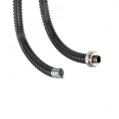 Металлорукав DN 26мм в ПВХ изоляции Dвн 26,5 мм Dнар 31,5 25 м цвет чёрный