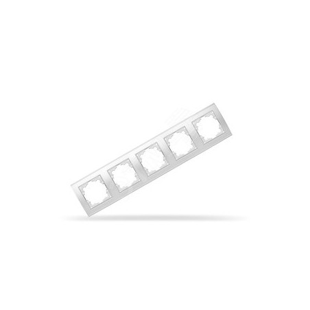 Рамка 5 постов Бриллиант горизонтальная белая
