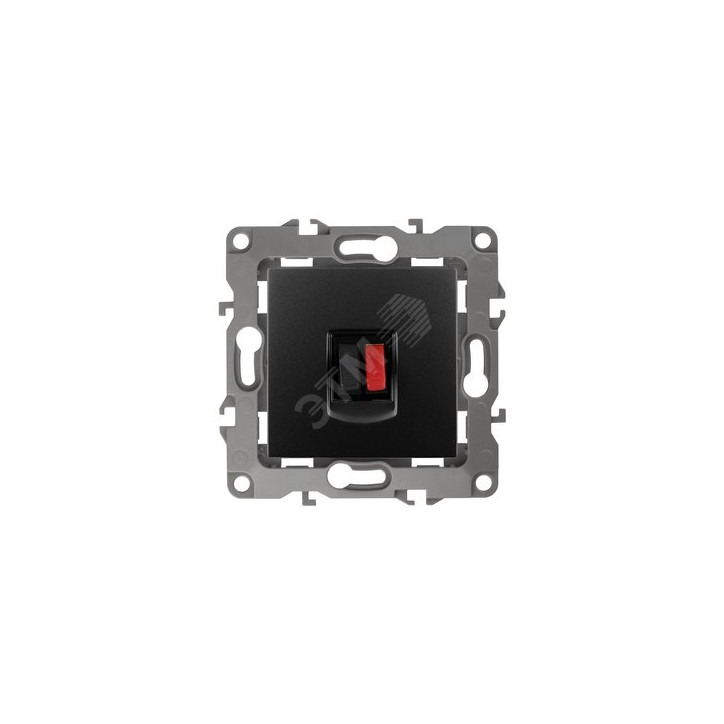 Розетка аудио, Эра12, антрацит, 12-3111-05