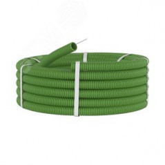 Труба ПВХ гибкая гофр. д.20мм, лёгкая с протяжкой,100м, цвет зеленый
