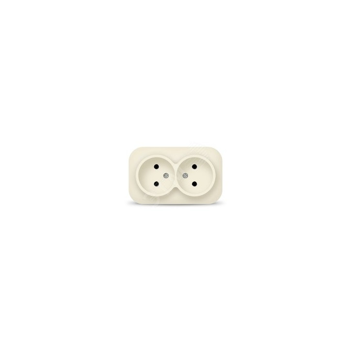Розетка двухместная серия IONICH, б/з, о/у, 16А, 220В, слоновая кость (ivory)