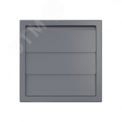 1515К10Ф сер, Решетка приточно-вытяжная с гравитационными жалюзи 150х150 с фланцем D100, ASA, серый