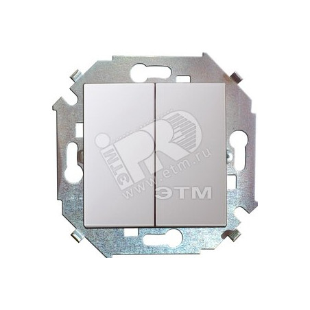 15 Выключатель двухклавишный 16А 250В винтовой зажим белый