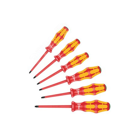 Набор диэлектрических отвёрток Kraftform Plus Серия 100 6 предметов комплектация: 6x 167 i VDE Отвёртка диэлектрическая TORX : T