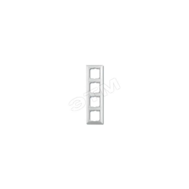 BASIC 55 Рамка 4 поста с декоративной вставкой белая