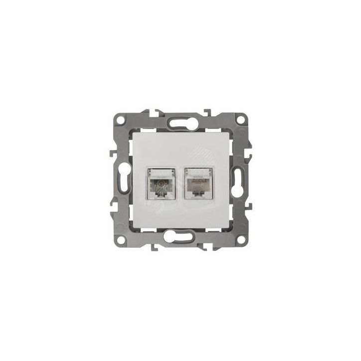 Розетка комбинированная RJ45+RJ11, Эра12, слоновая кость, 12-3109-02 Розетка комбинированная RJ45+RJ11, Эра12, слоновая кость, 12-3109-02