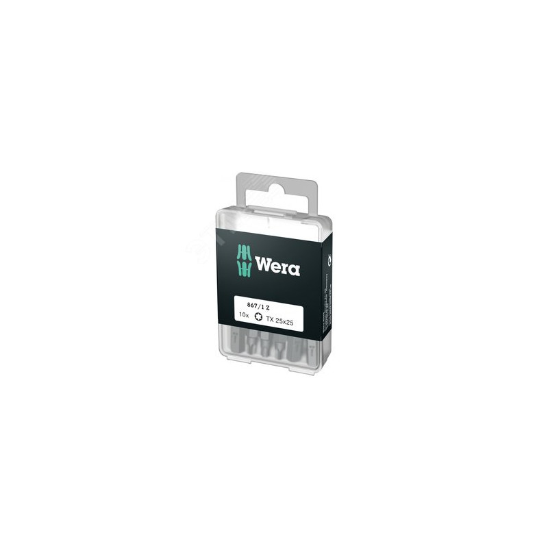 Набор бит 867/1 Z DIY 10 TORX 25 вязкая твердость хвостовик 1/4 C 6.3 TX 25X25 мм 10 шт с держателем