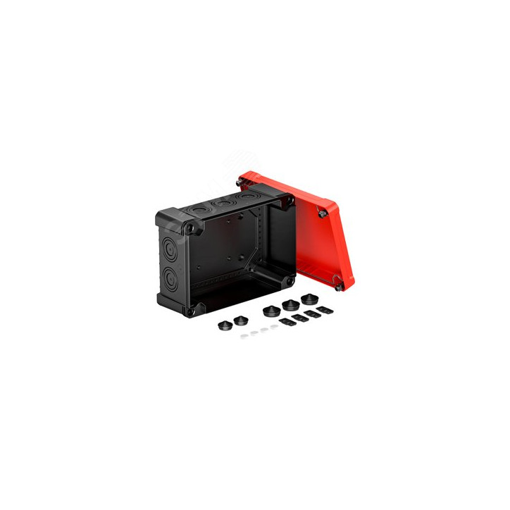 Распределительная коробка X25, IP 67, 286x202x126 мм, черная с красной крышкой
