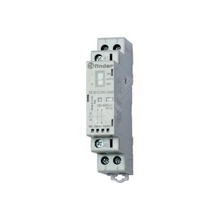 Контактор модульный 2NC 25А контакты AgSnO2 катушка 120В АС/DC 17.5мм IP20 механический индикатор/LED