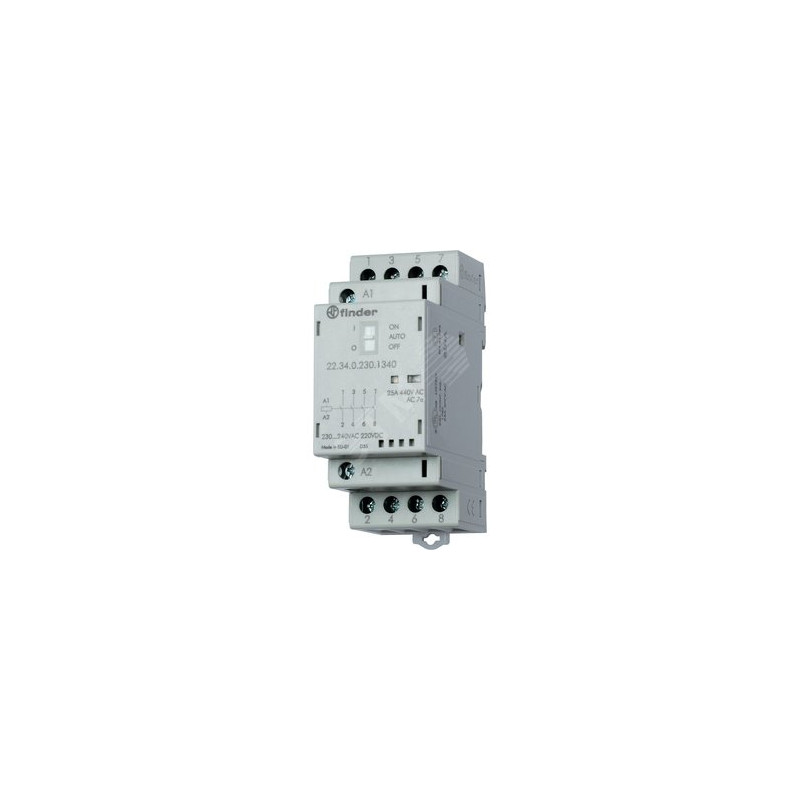 Контактор модульный 2NO+2NC 25А контакты AgSnO2 катушка 230В АС/DC 35мм IP20 механический индикатор/LED