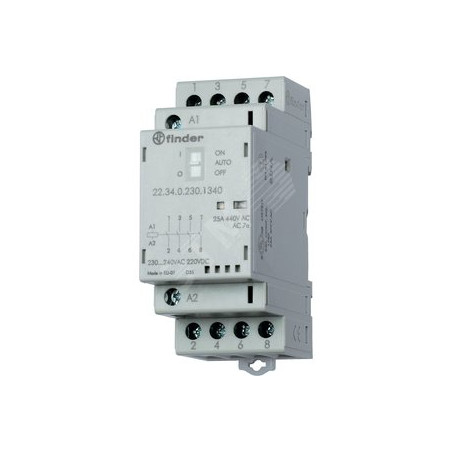 Контактор модульный 2NO+2NC 25А контакты AgSnO2 катушка 230В АС/DC 35мм IP20 механический индикатор/LED