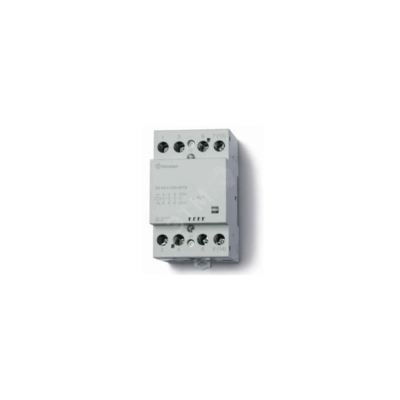 Модульный контактор 40А, 3NO+1NC, катушка 120В AC/DC, Механический индикатор, Контакты AgSnO2