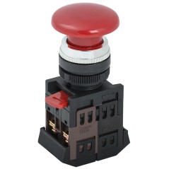 Кнопка красная AEA-22 Гриб без подсветки 1з+1р 240В