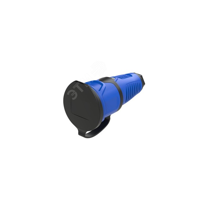 Розетка каб 16A/250V/2P+E/IP54 корпус синий, крышка и маркер черный