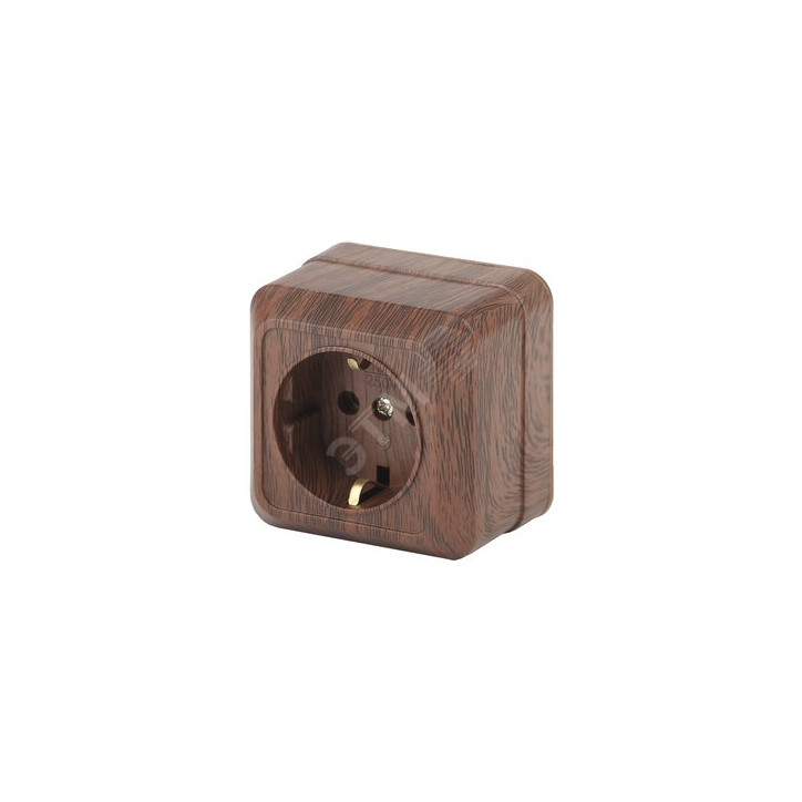 Розетка 2P+E Schuko, 16А-250В, ОУ, Quadro, венге, 2-202-10 Розетка 2P+E Schuko, 16А-250В, ОУ, Quadro, венге, 2-202-10