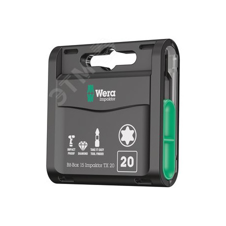 Набор бит ударных 867/1 IMP DC Impaktor Bit-Box 15 TORX 20 алмазное покрытие хвостовик шестигранный 1/4 C 6.3 15 шт TX 20 x 25 м
