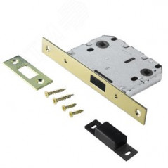 Защелка врезная универсальная без ручек для деревянных межкомнатных дверей, АЛЛЮР АРТ L7050-MS PB зо