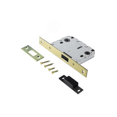 Защелка врезная универсальная без ручек для деревянных межкомнатных дверей, АЛЛЮР АРТ L7050-MS PB зо