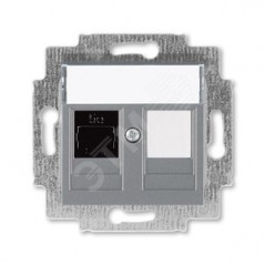 Розетка информационная Levit RJ45 категория 5e и заглушка сталь