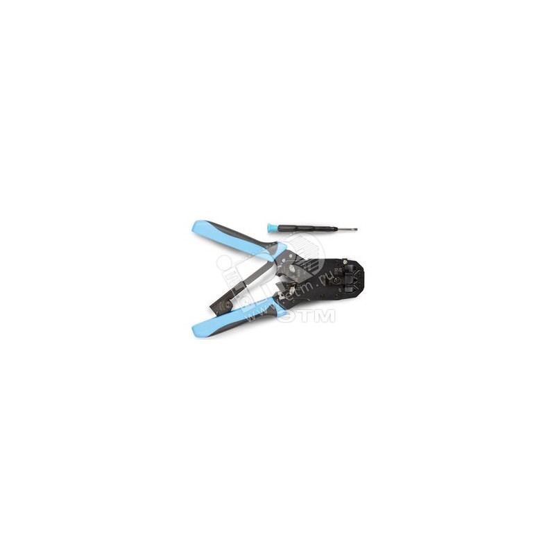 Hyperline HT-2008AR Инструмент обжимной для RJ-45, RJ-12, RJ-11 (8P8C, 6P6C, 4P4C), профессиональный, с храповым механизмом