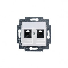Розетка информационная Levit двойная 2хRJ45 категория 5e жемчуг