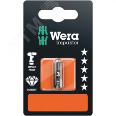 Бита ударная 855/1 IMP DC Impaktor PZ SB алмазное покрытие хвостовик шестигранный 1/4 C 6.3 PZ 3X25