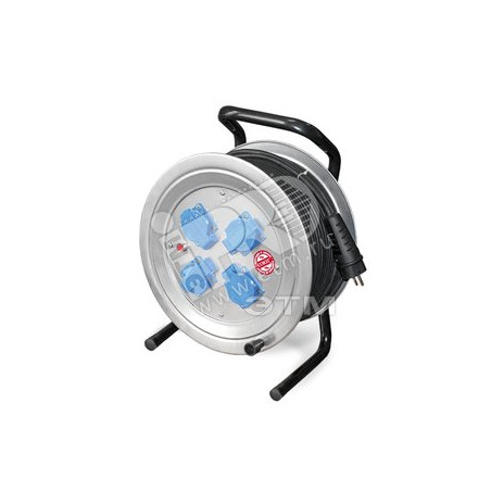 Удлинитель силовой ТМ Союз на металлической катушке 4 гнезда 4000 Вт защитная крышка КГ IP-44 50м