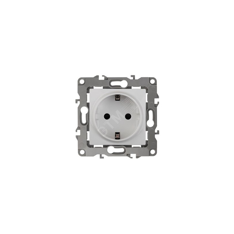 Розетка 2P+E Schuko, 16A-250В, Эра12, белый, 12-2101-01