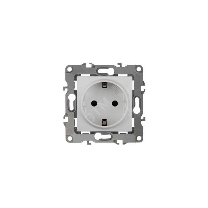 Розетка 2P+E Schuko, 16A-250В, Эра12, белый, 12-2101-01