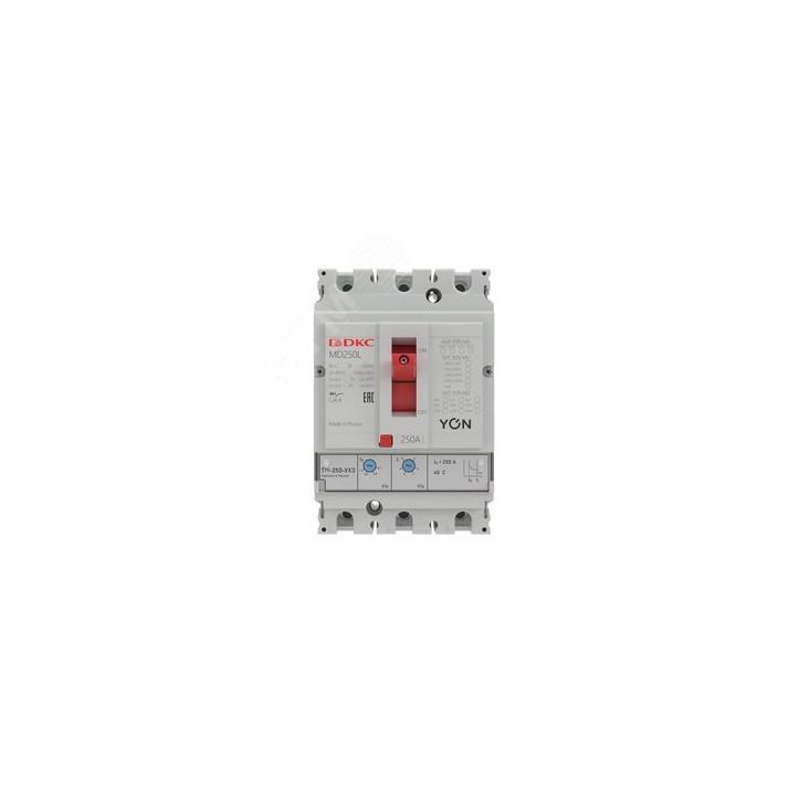 Выключатель автоматический в литом корпусе YON MD250F-TM080 3P 80А 50kA Ir 0.7...1xIn