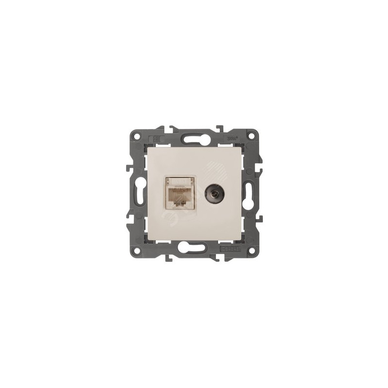 Розетка RJ45+TV, Эра Elegance, сл.кость, 14-3110-02