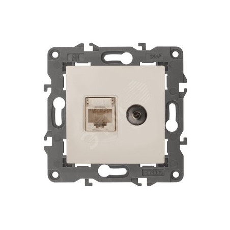 Розетка RJ45+TV, Эра Elegance, сл.кость, 14-3110-02