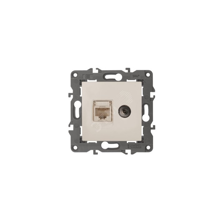 Розетка RJ45+TV, Эра Elegance, сл.кость, 14-3110-02
