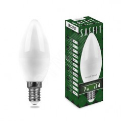 Лампа светодиодная LED 7вт E14 теплый матовая свеча