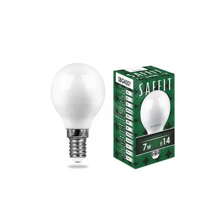 Лампа светодиодная LED 7вт Е14 дневной матовый шар