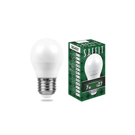 Лампа светодиодная LED 7вт Е27 дневной матовый шар