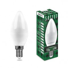 Лампа светодиодная LED 11вт Е14 теплый матовая свеча