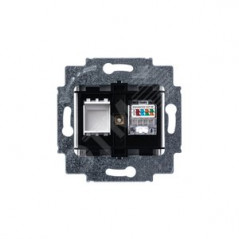 Розетка информационная Levit RJ45 категория 5e и заглушка серый