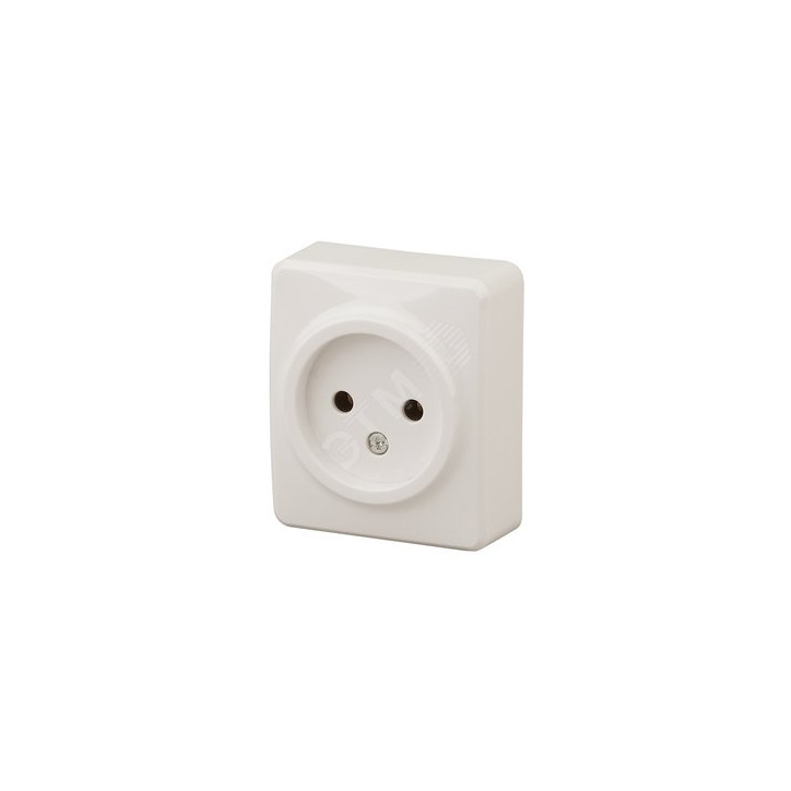 Розетка 2P, 16A-250В, ОУ, Эра Эксперт, сл.кость, 11-2201-02
