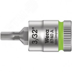 Головка торцевая 8740 A Hex-Plus Zyklop со вставкой под внутренний шестигранник DR 1/4 3/32X28 мм