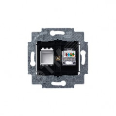 Розетка информационная Levit RJ45 категория 5e и заглушка антрацит