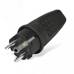 Вилка прямая c/з каучук 16А 250В IP44 (еврослот)
